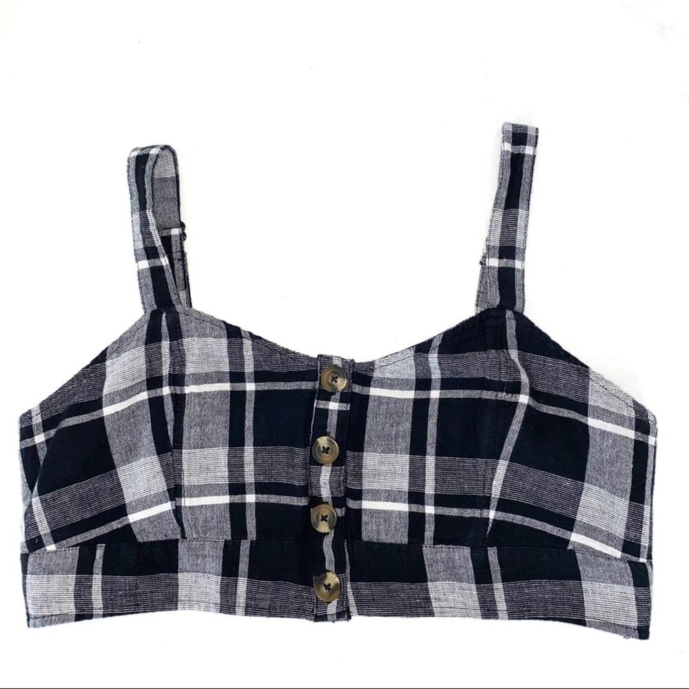 American Eagle Plaid  Bra Crop Top Large